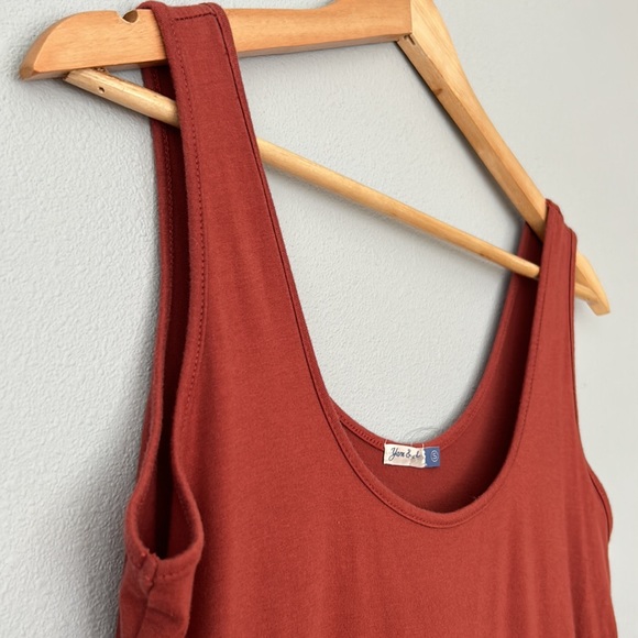 Yarn & Sky • NWOT Rust Colored Fit & Flare Tank Midi Dress Size Small - Picture 6 of 16